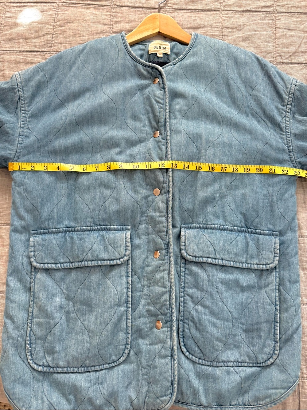 Sezane Farel Blue Quilted Jacket - Size EU 36 - Picture 7 of 7